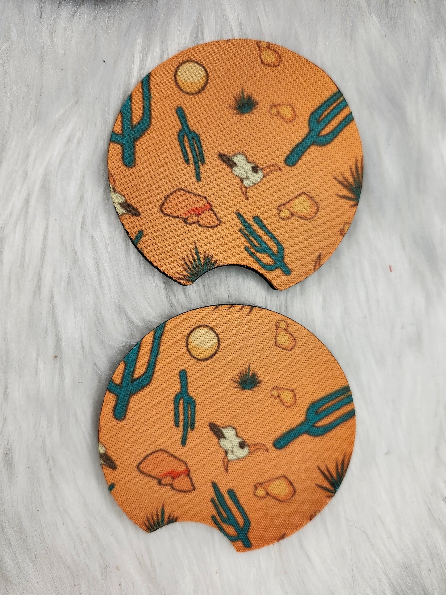 Orange desert car coaster