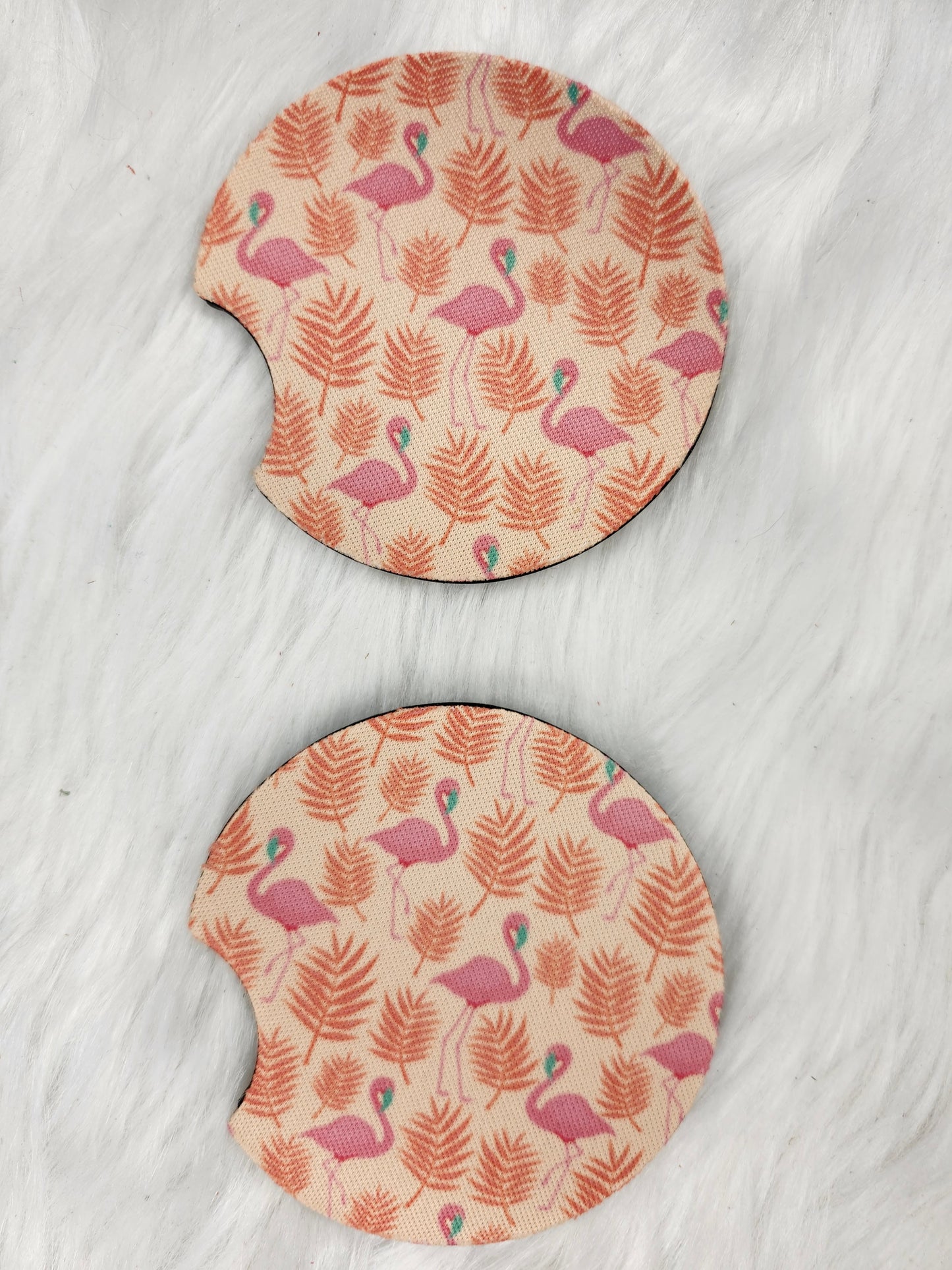 Leaf flamingo car coaster