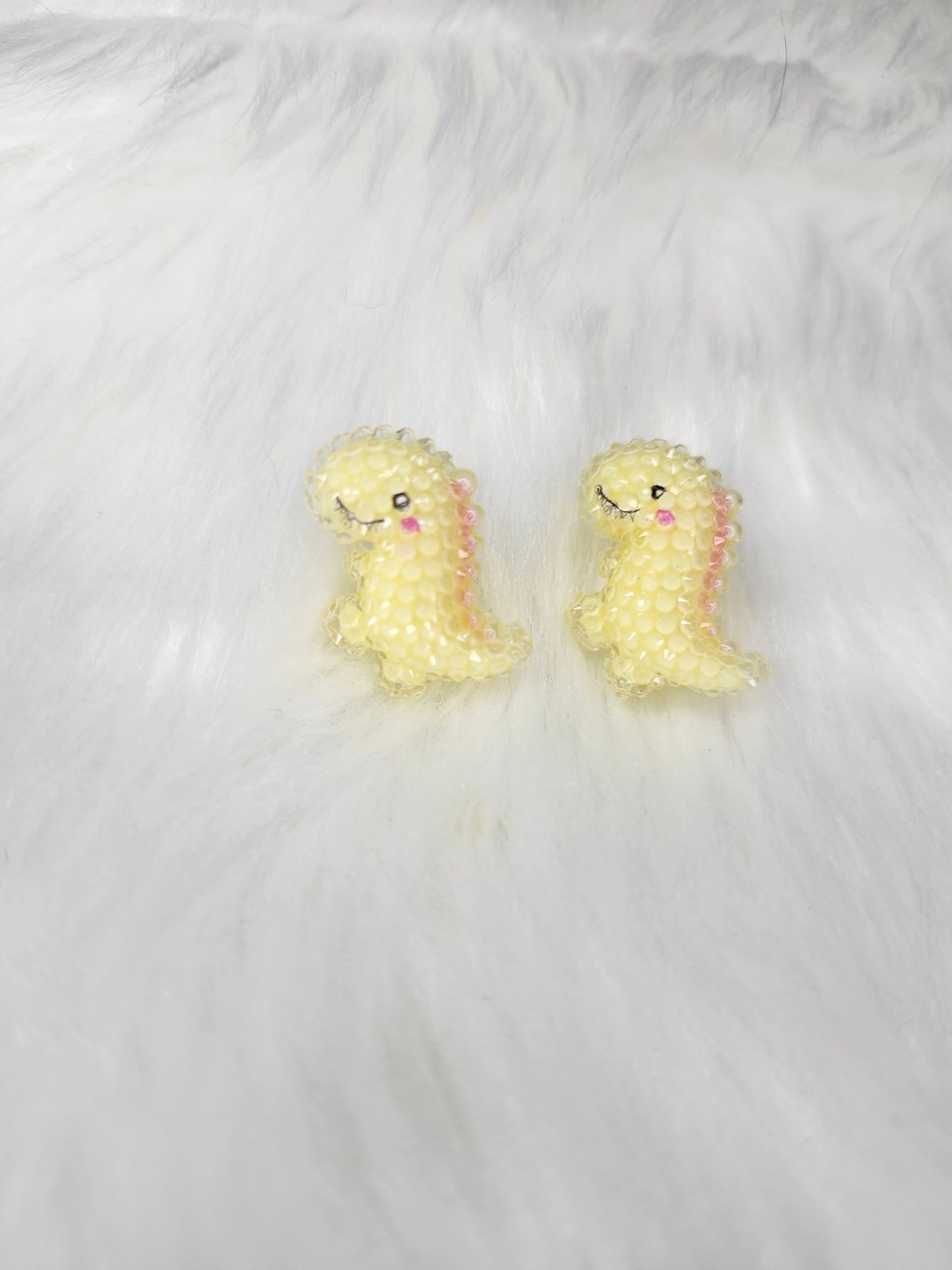 Yellow dinosaur earrings