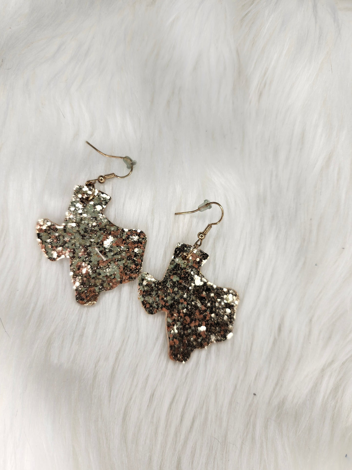 Glitter gold texas earrings