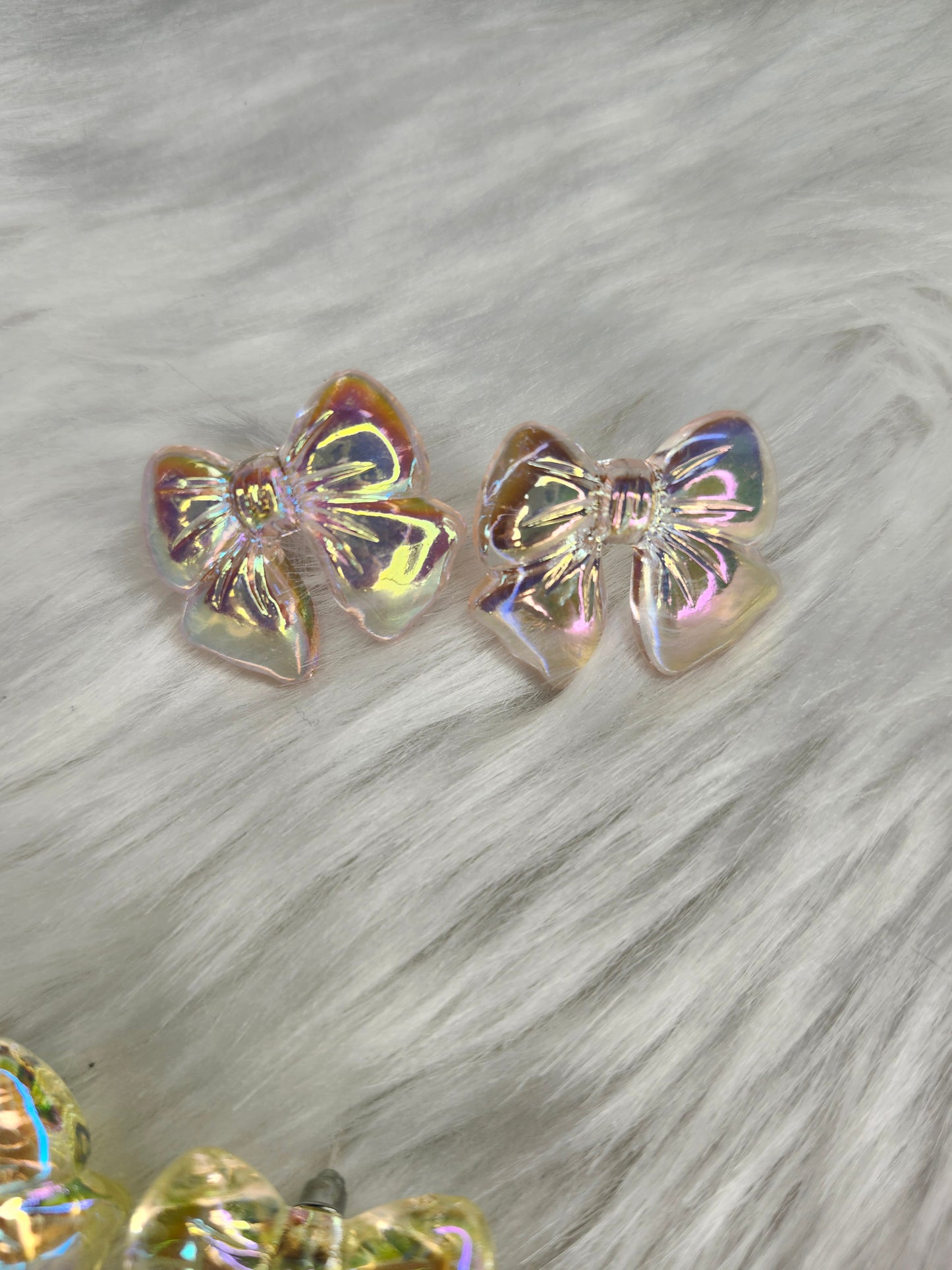 Orange ab bow earrings