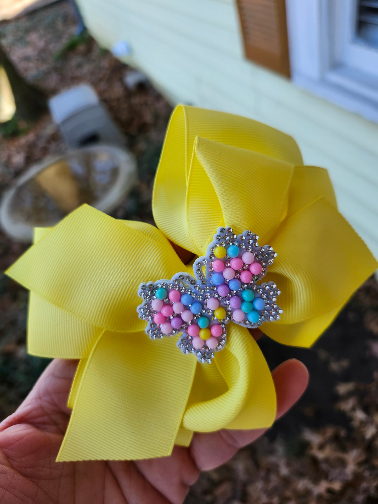 Yellow butterfly bow