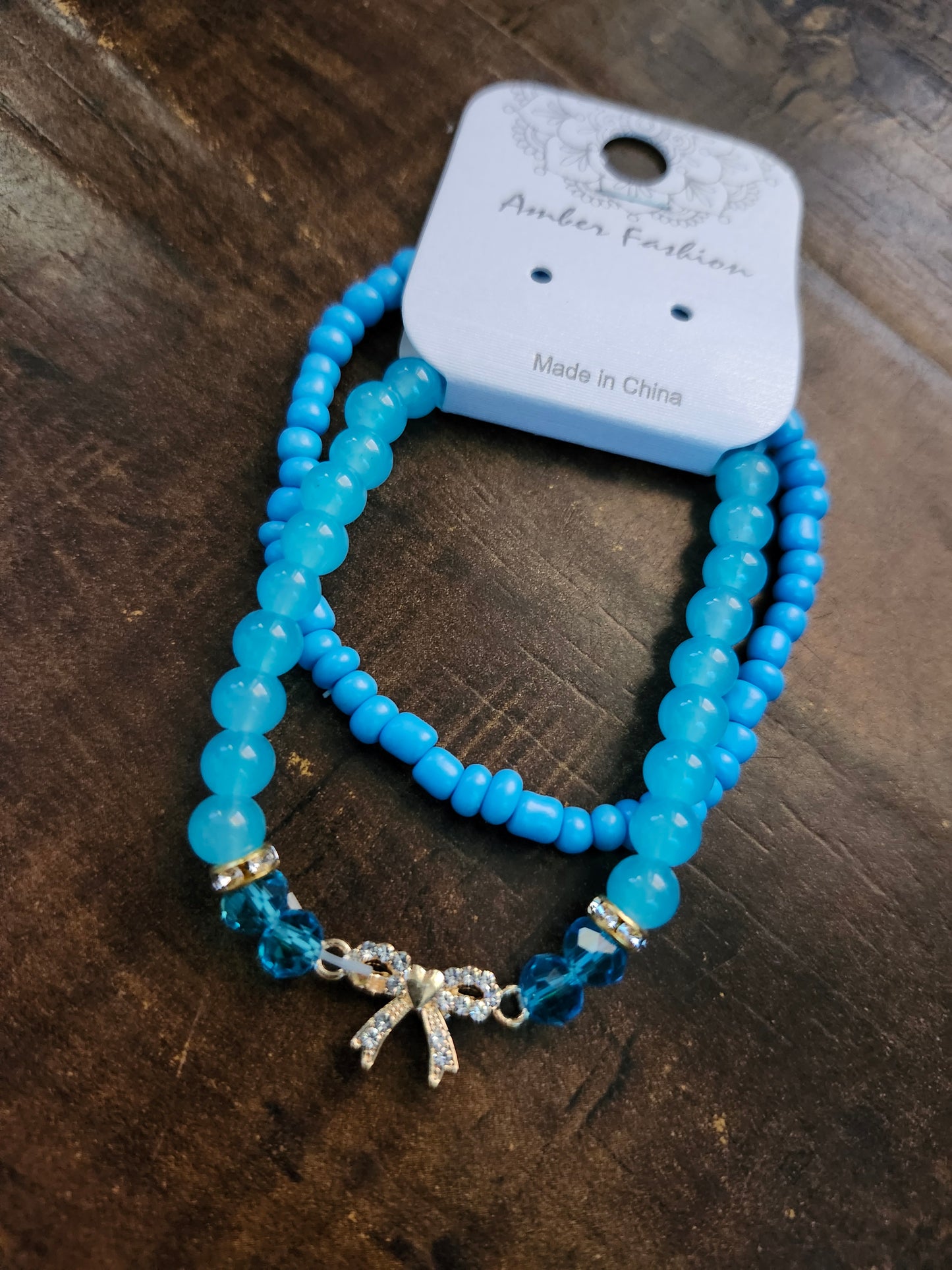 Blue bow bracelet