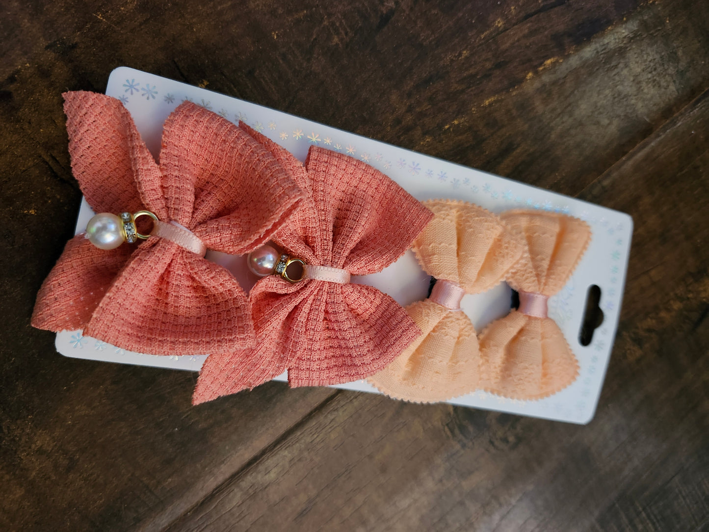 Peach piggy bows