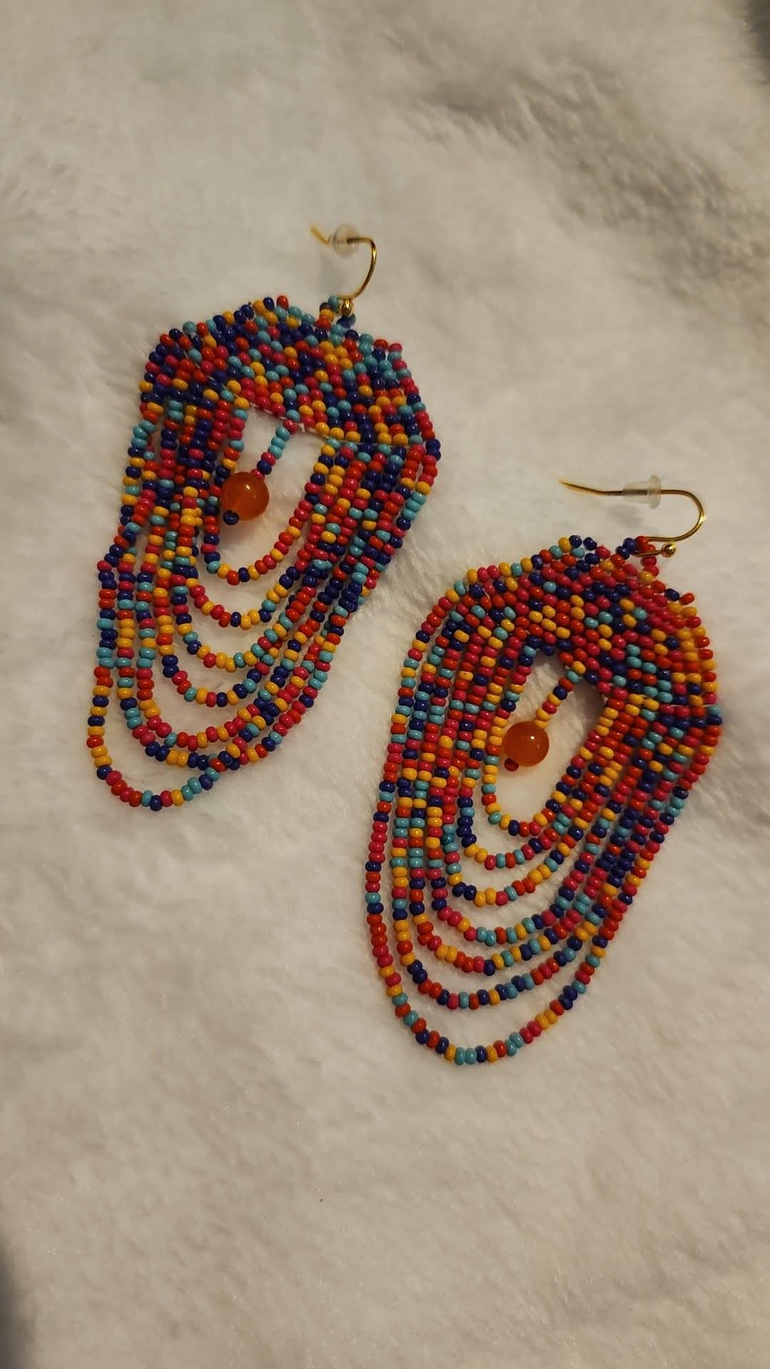 Colorful beads earrings