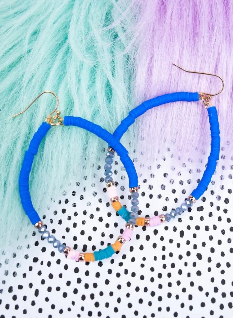Blue pink earrings