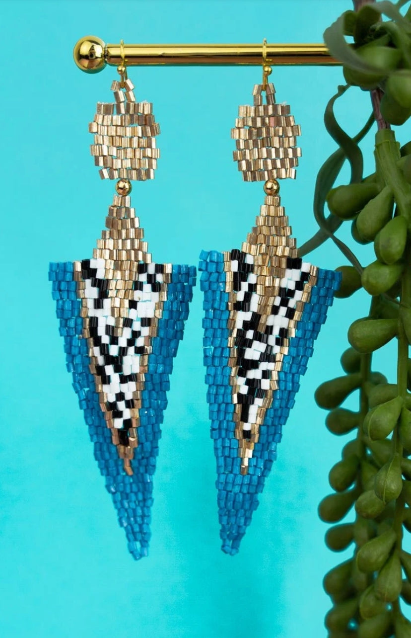 Royle blue gold earrings