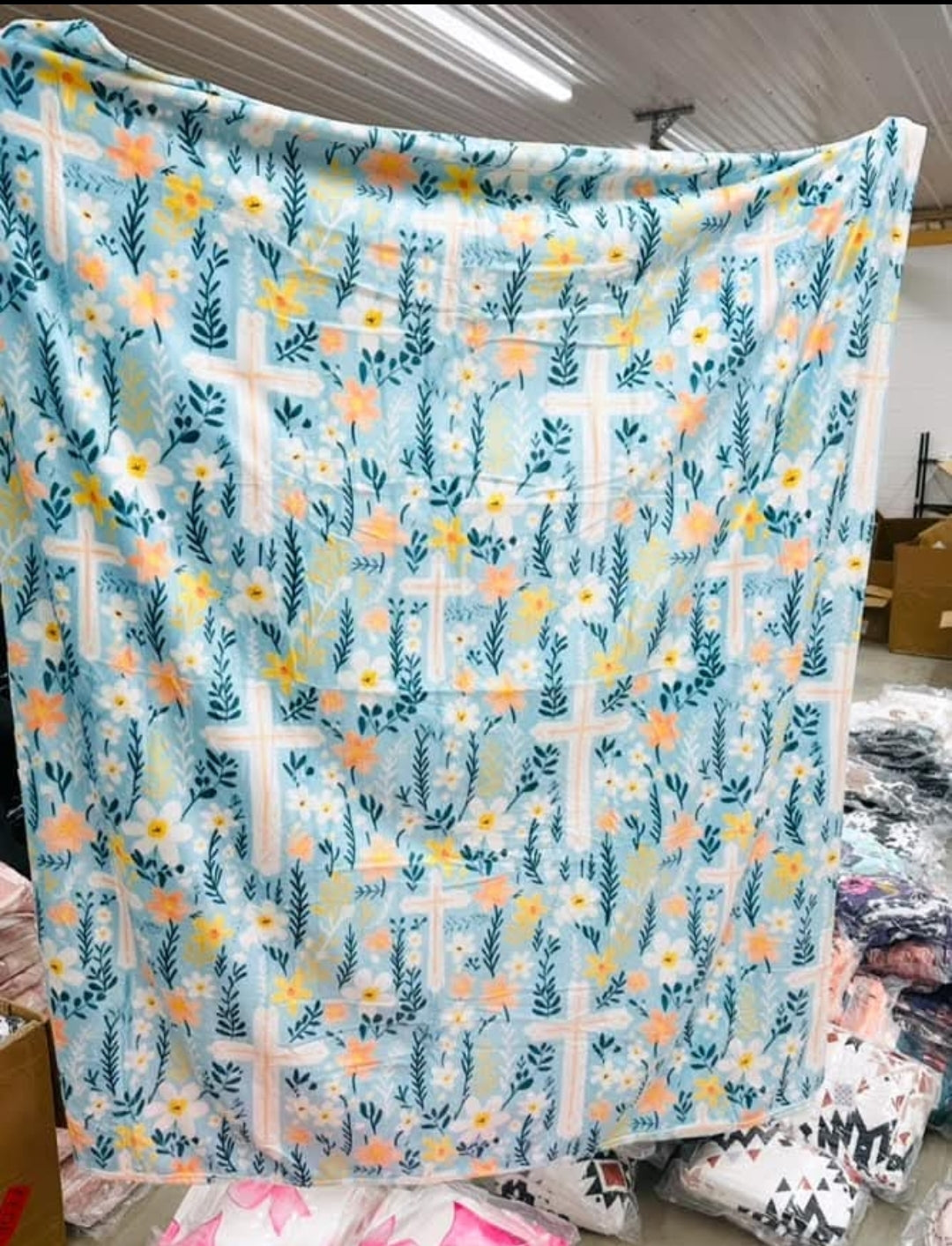 Baby blanket bluw cross