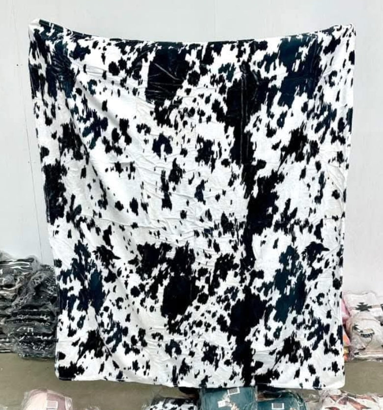 Baby blanket cow print