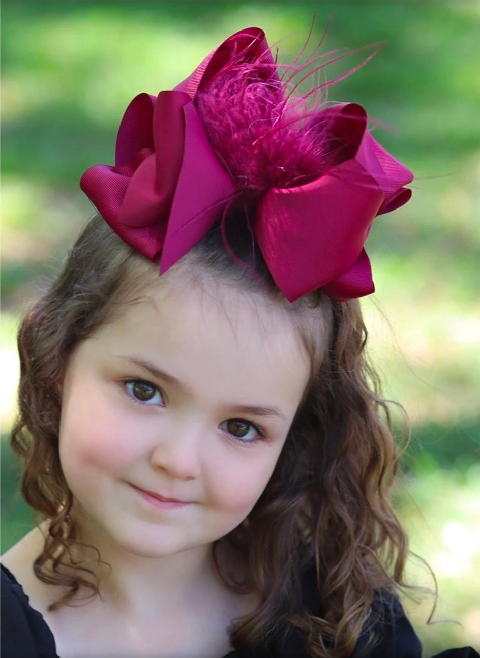 Wine feather bow