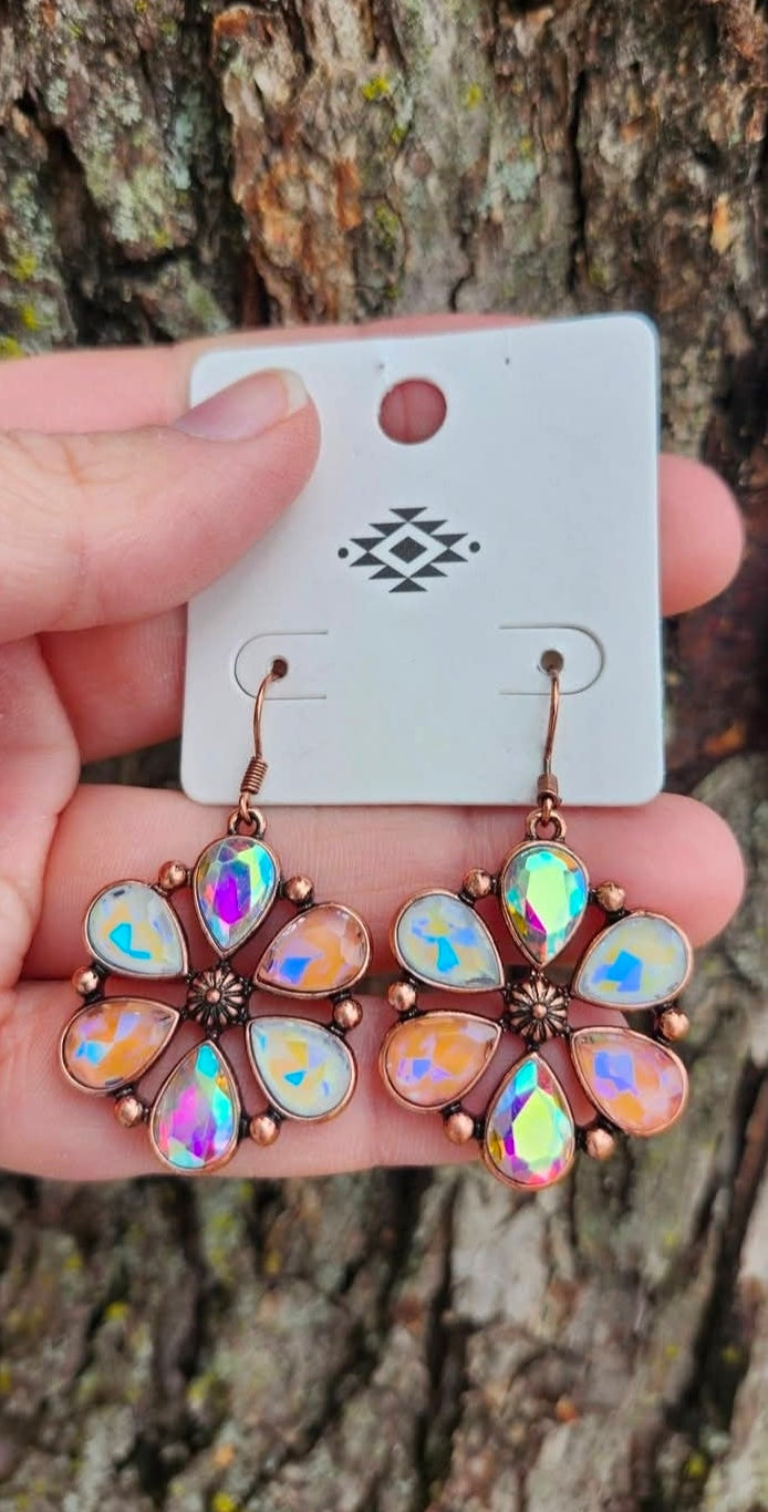 Flower pink earrings
