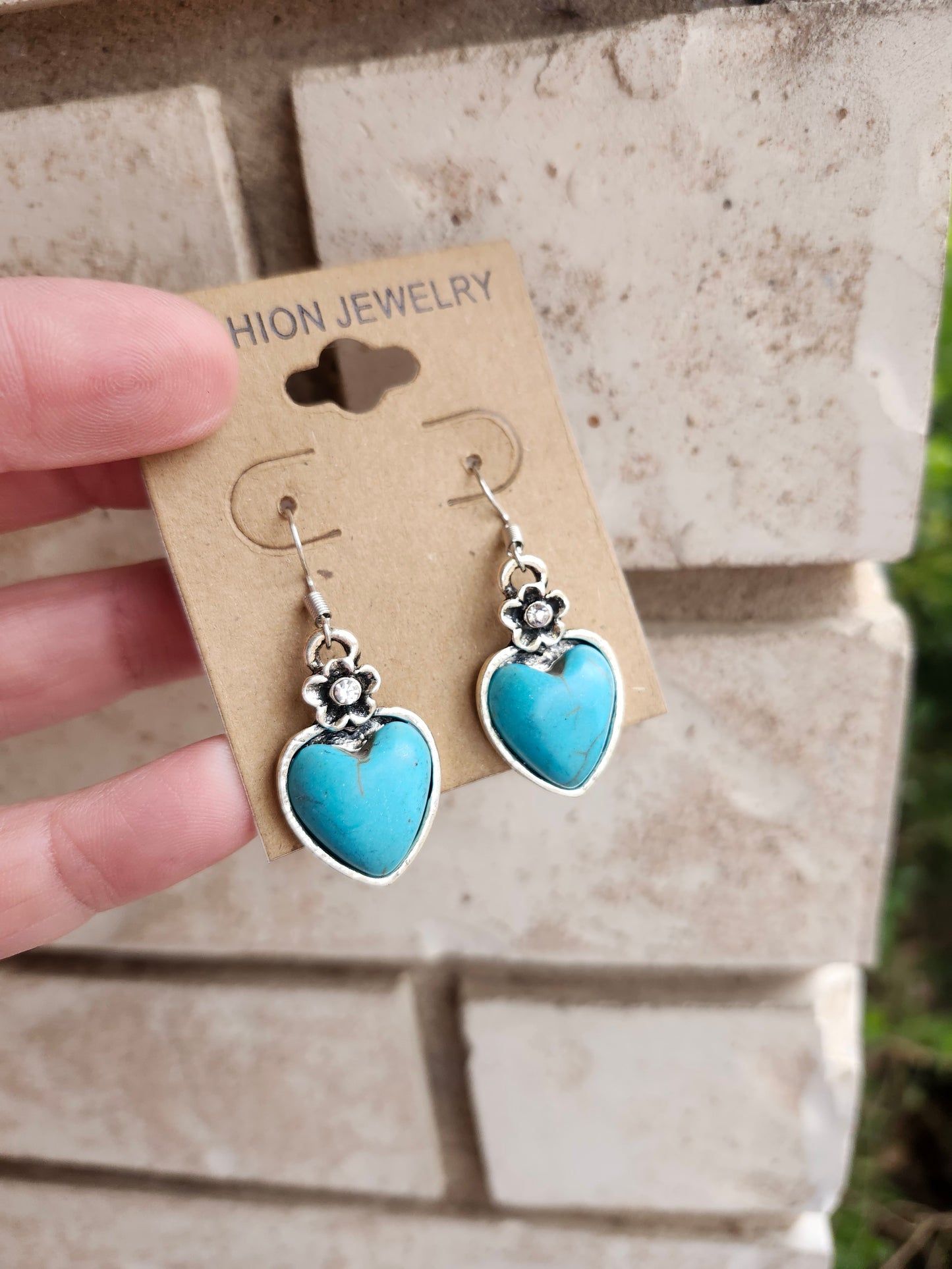 Turquoise heart earrings