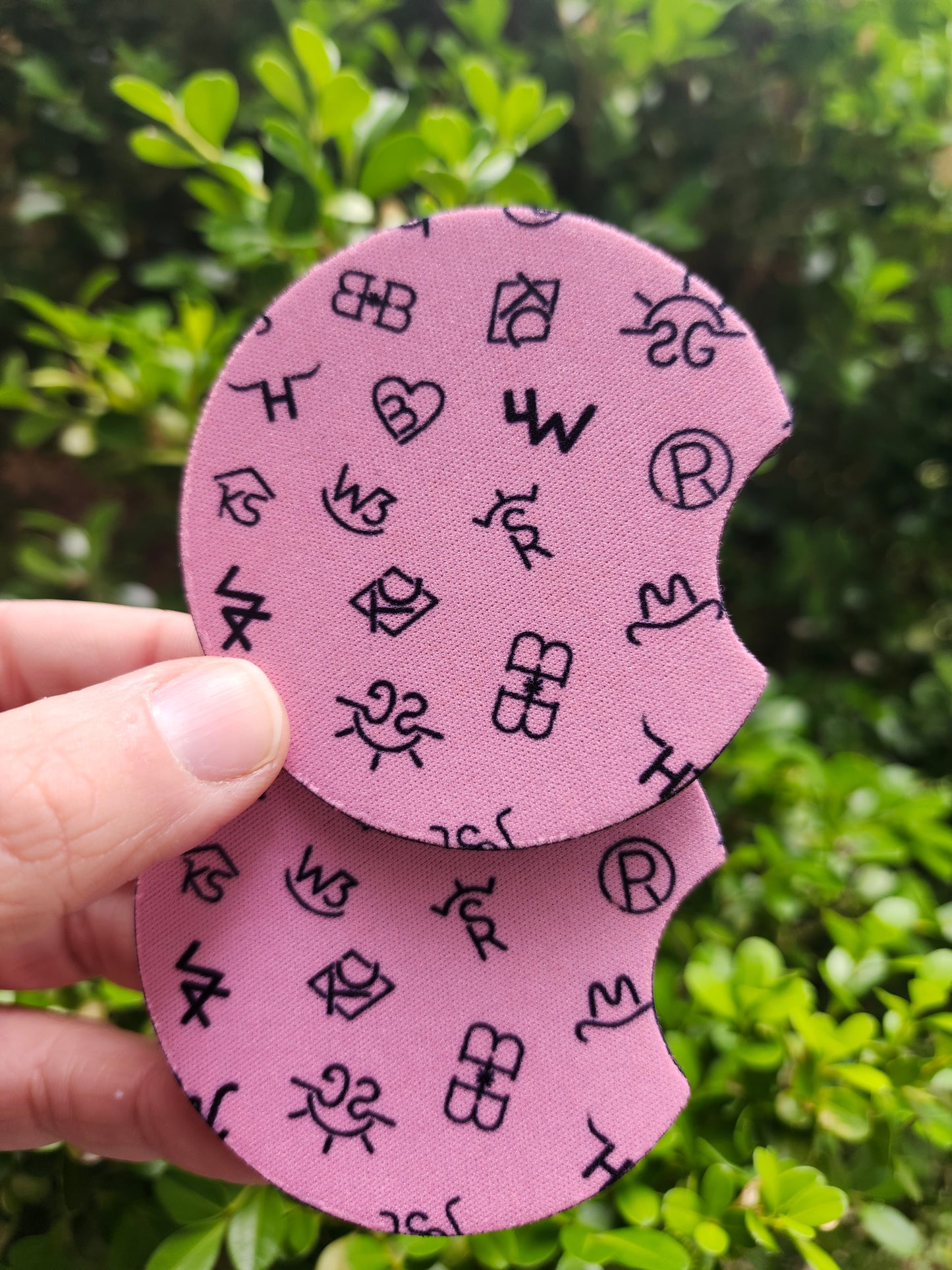 Pink brands car coaster