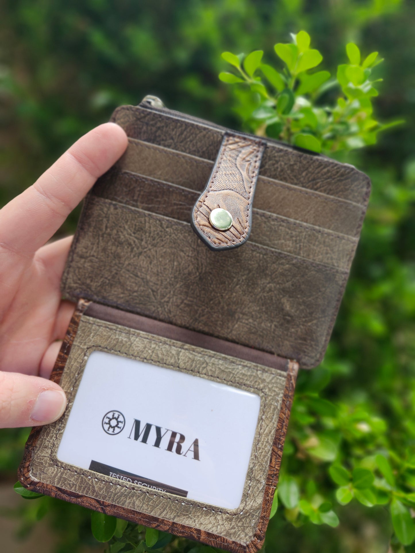 Driftwood brown myra card holder