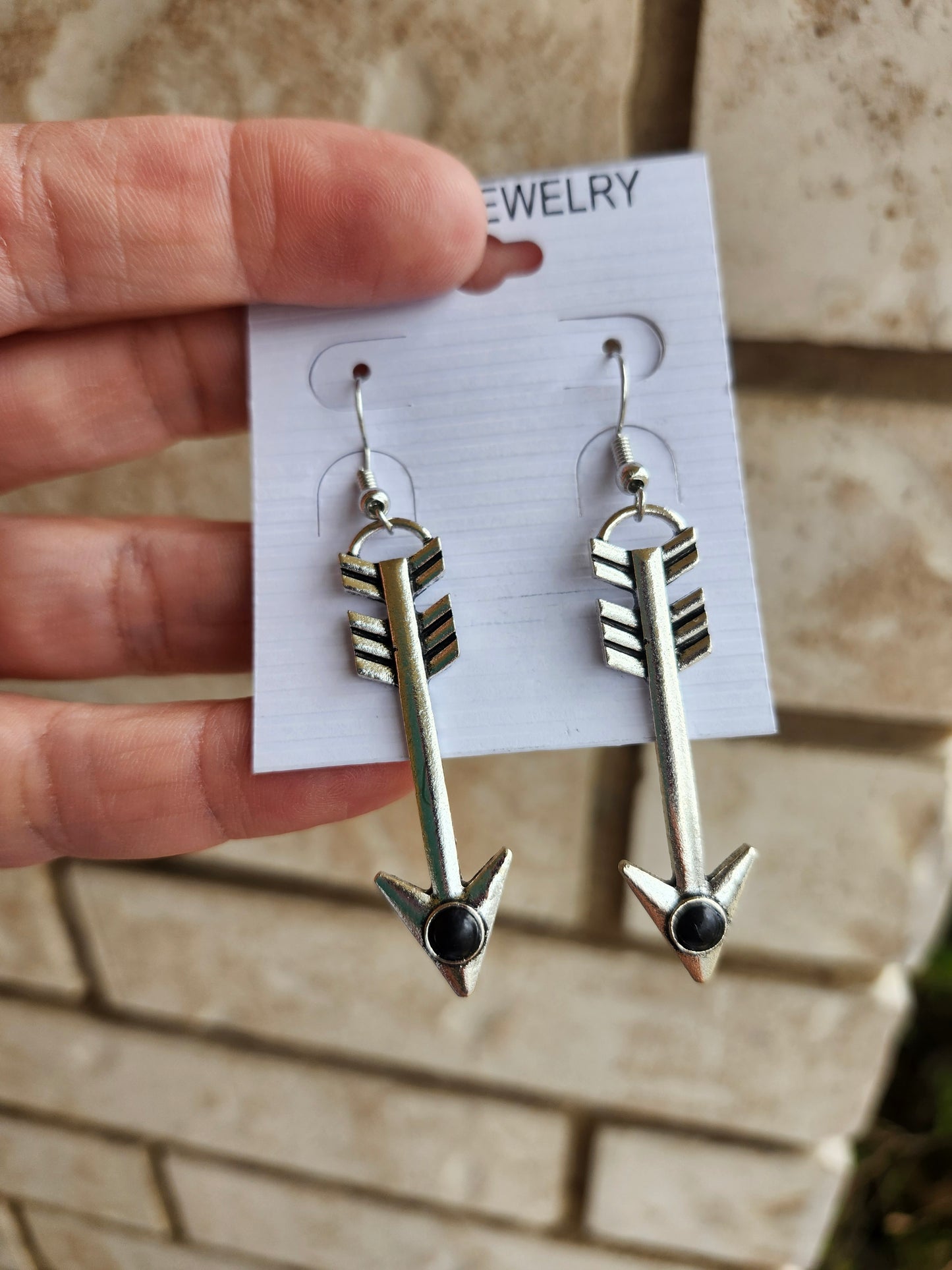 Black arrow earrings
