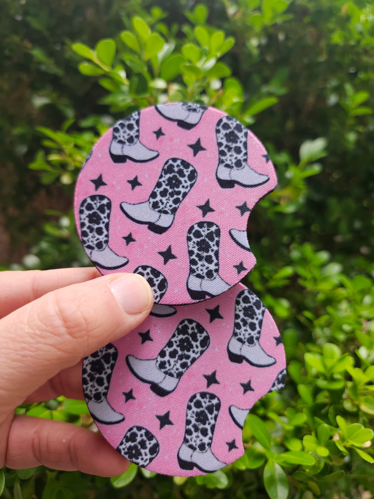 Purple boots car coaster