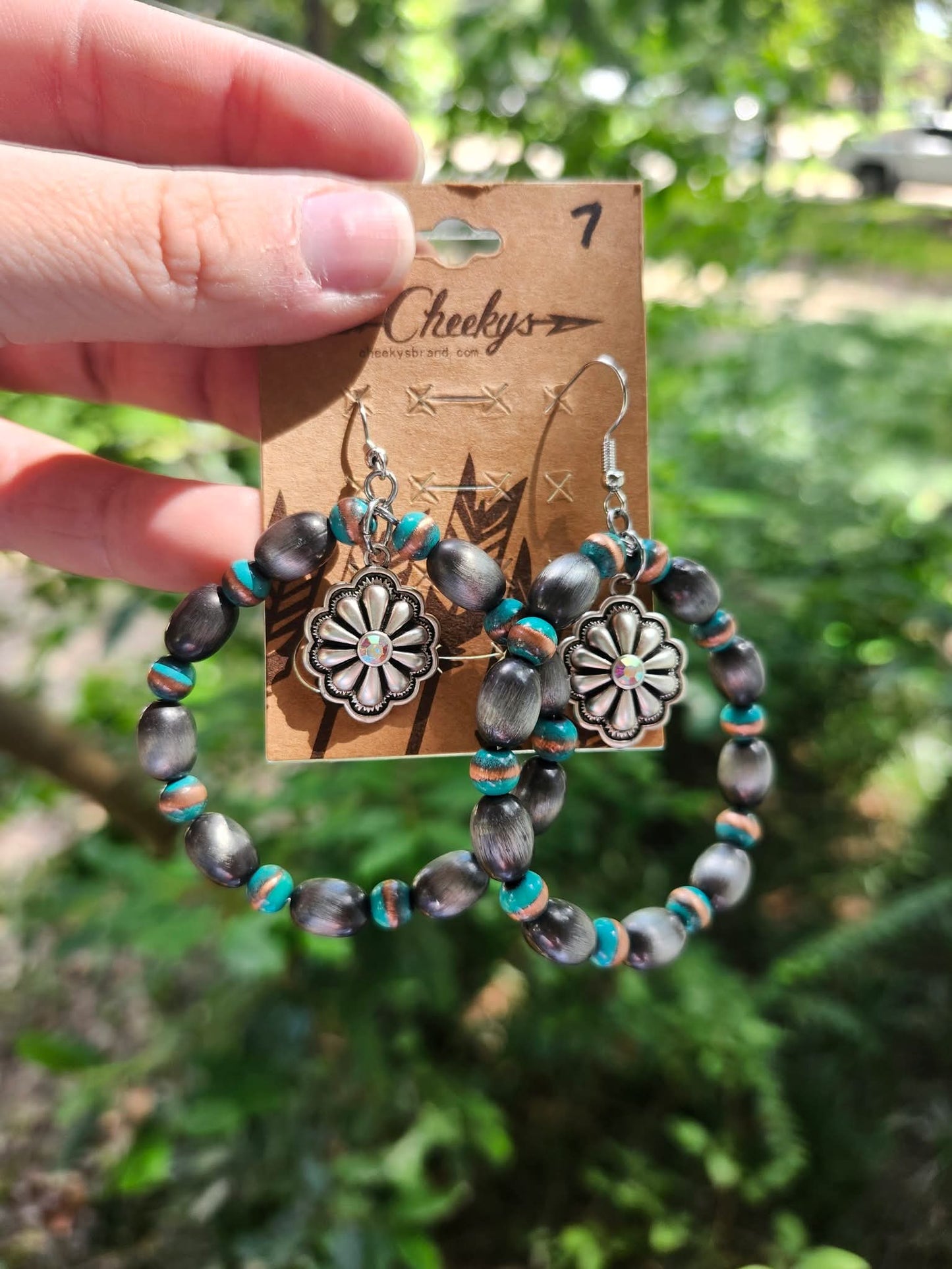 Ab stone circle earrings