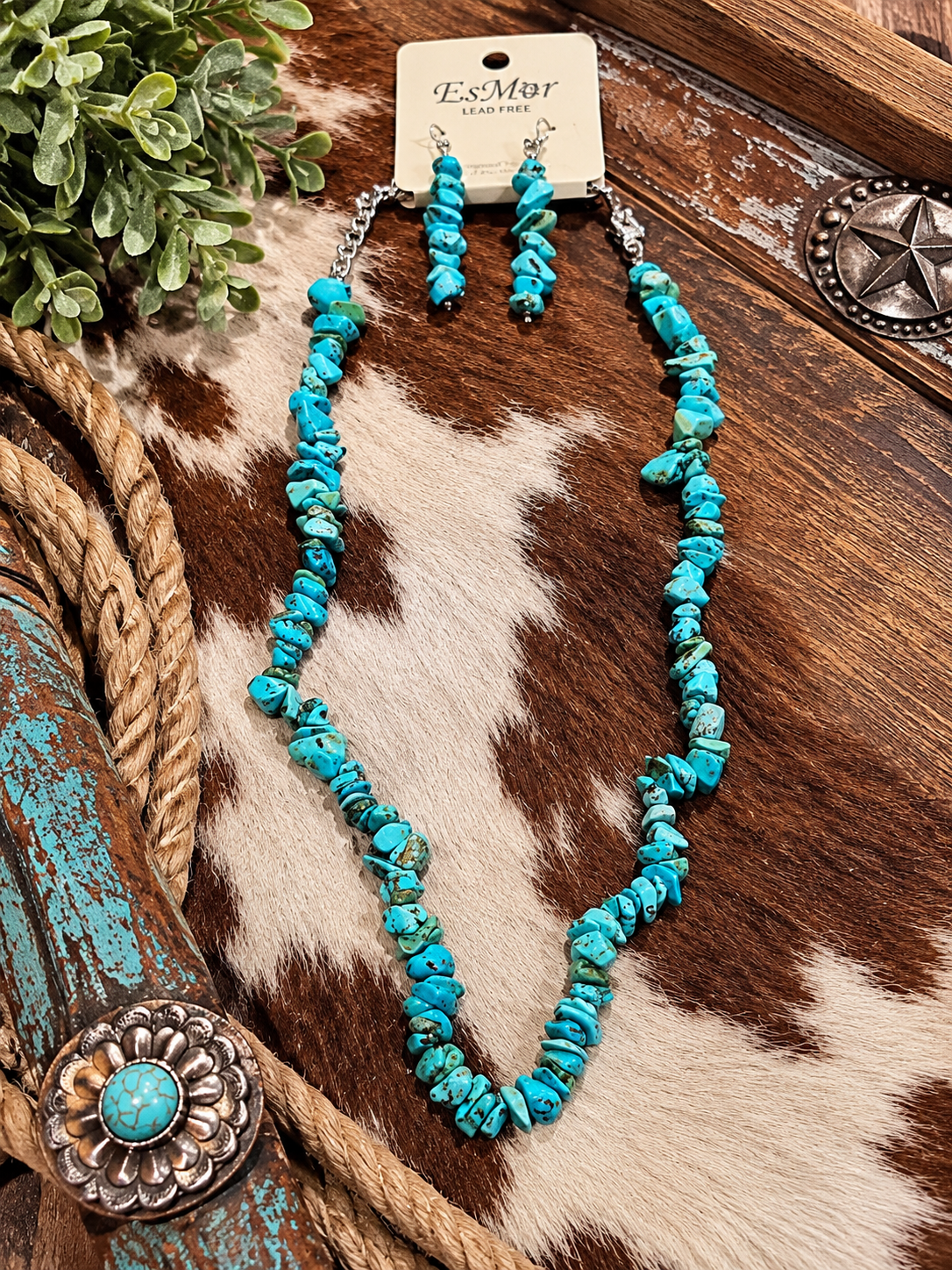 Turquoise little rock necklace