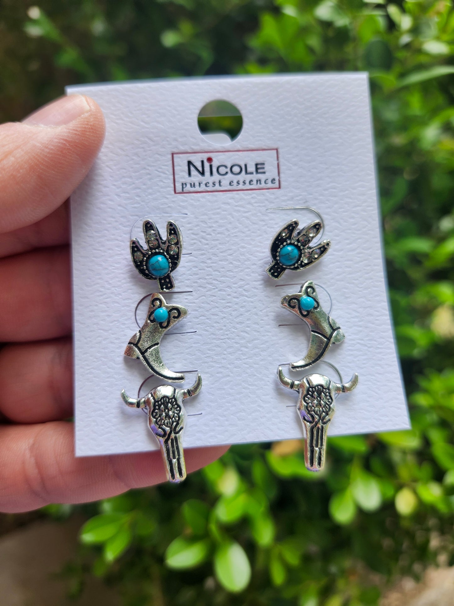 3 pack turquoise earrings