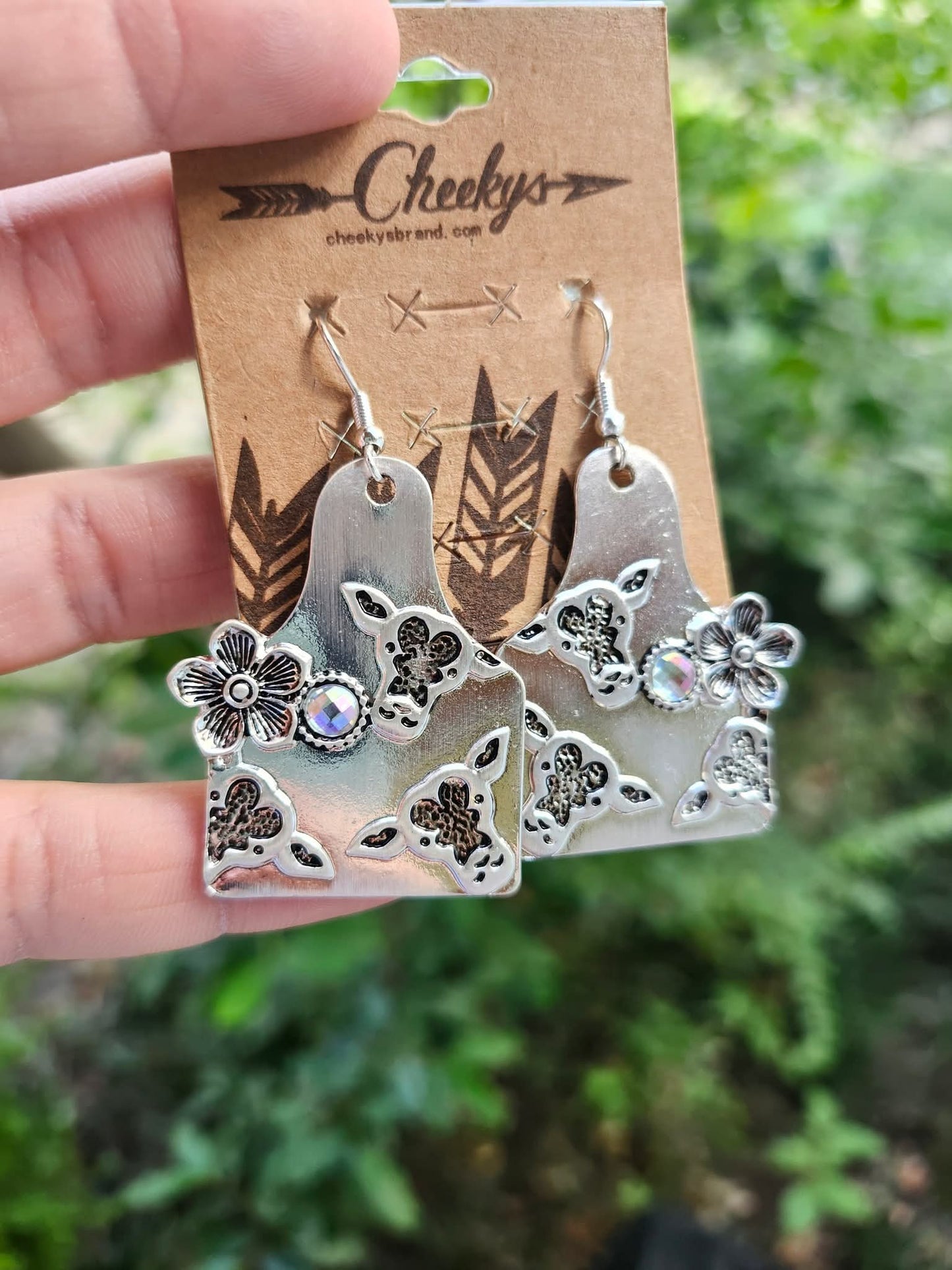 Ab cowhead earrings