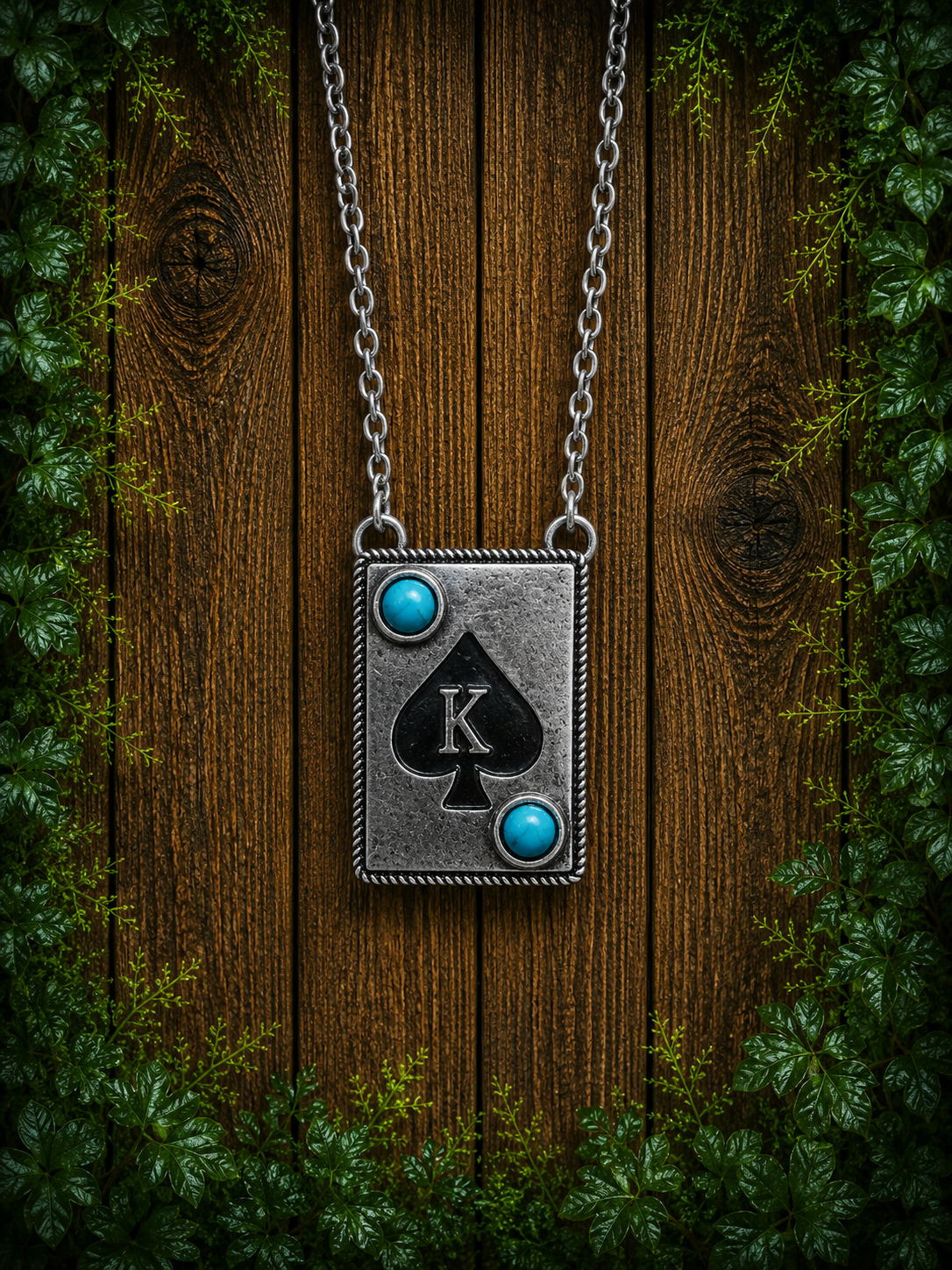 Letter card K necklace