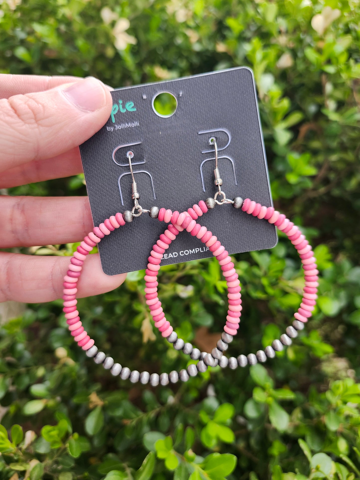 Pink hoop earrings