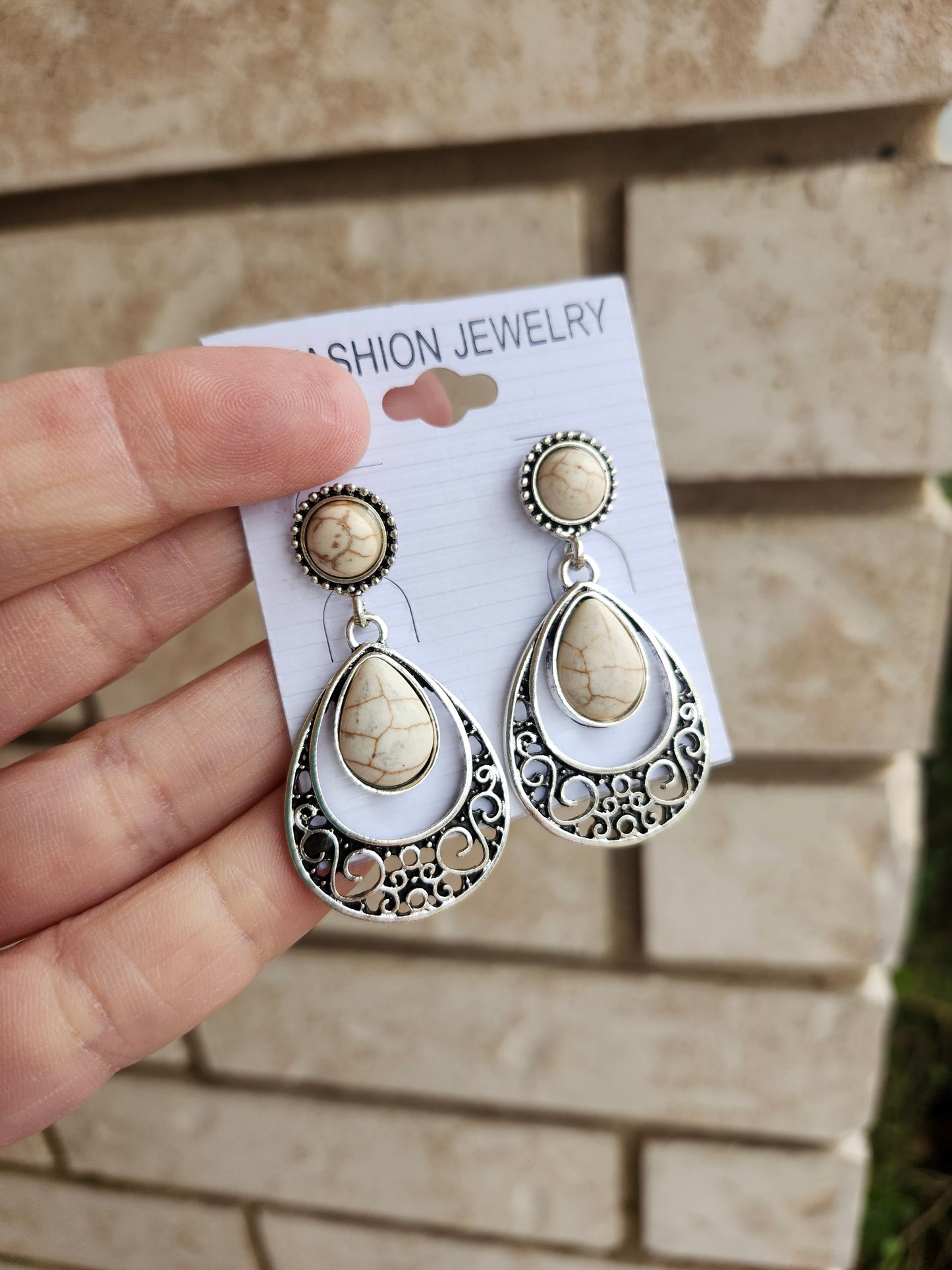 White earrings