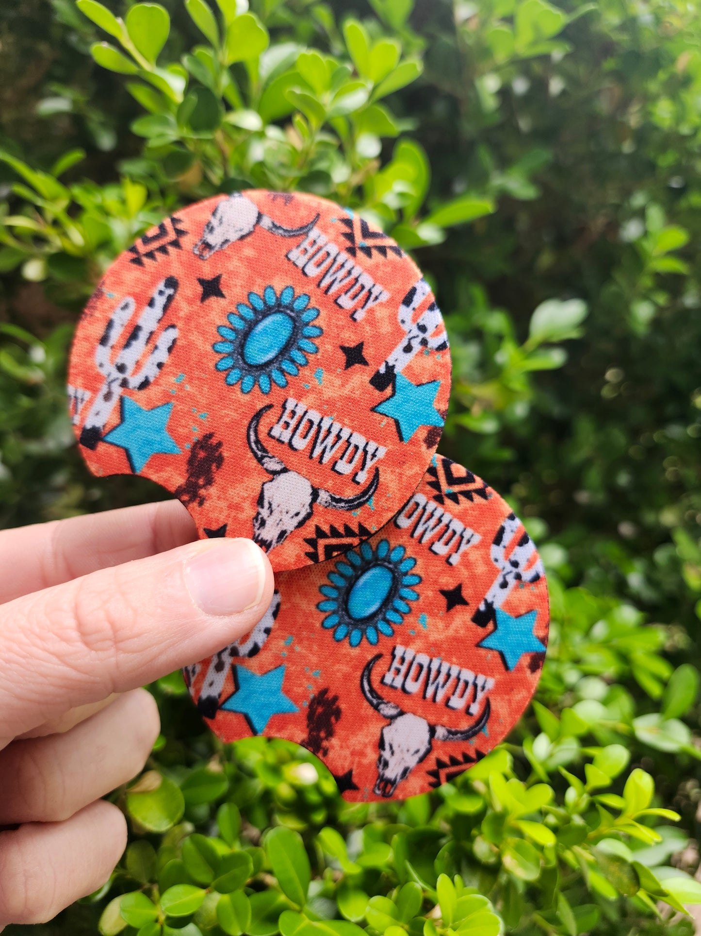 Howdy cow car coaster