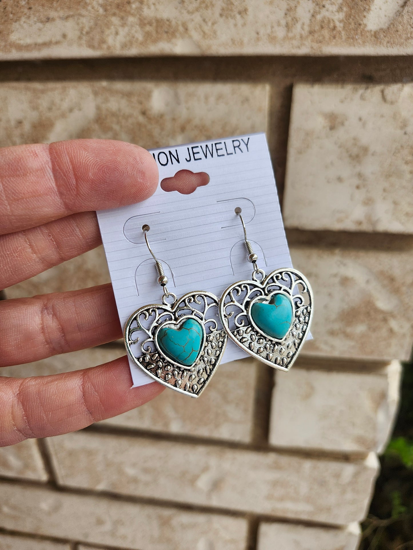 Turquoise heart earrings