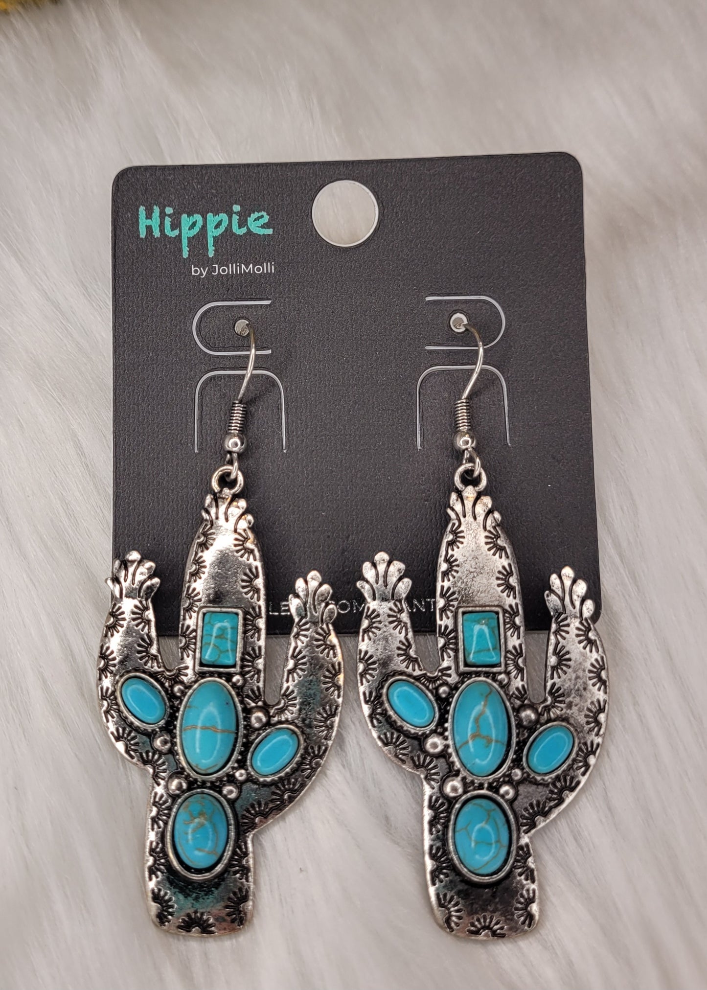 Cactus turquoise earrings