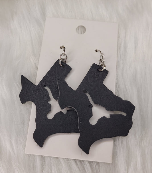 Texas longhorn black earrings