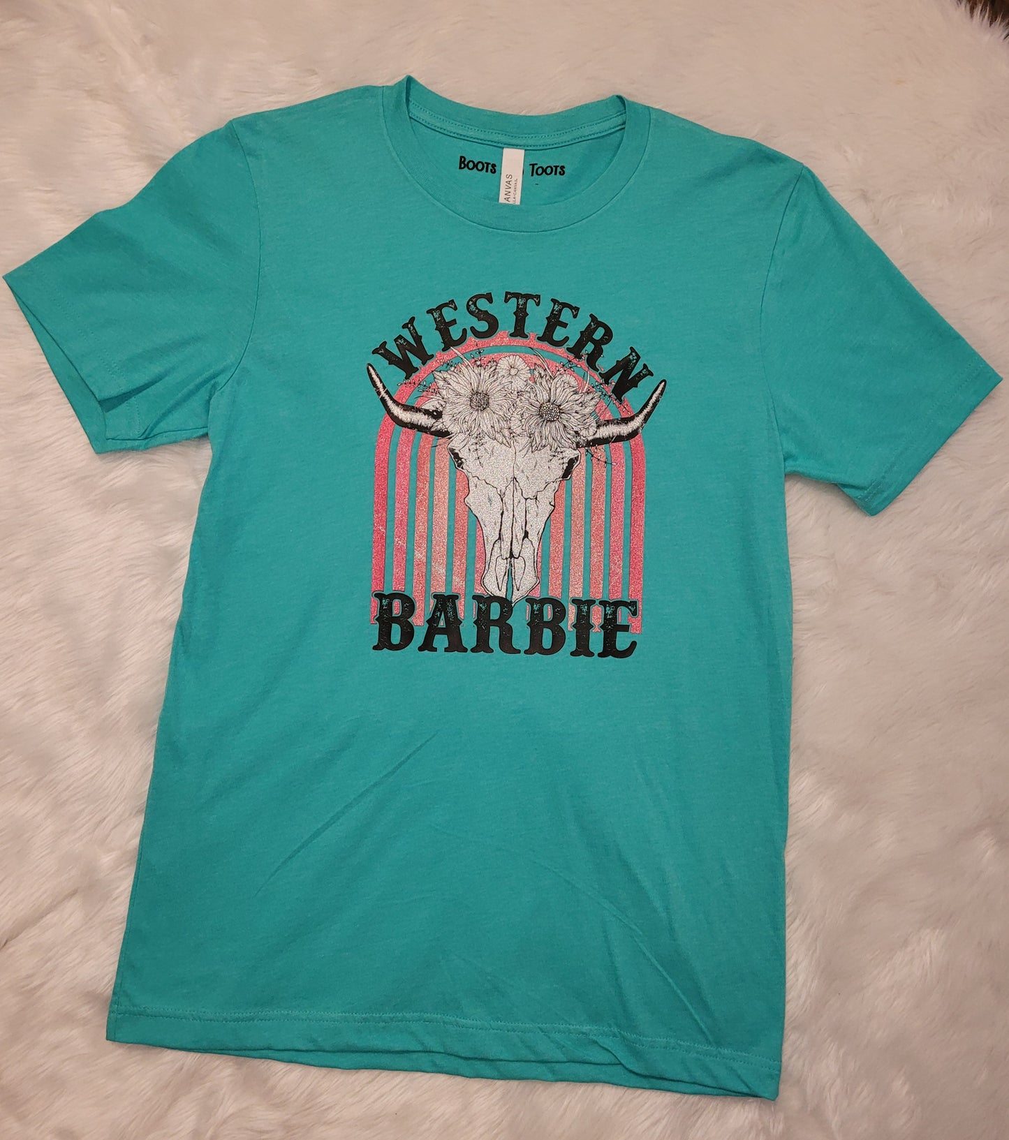 Western barbie turquoise shirt