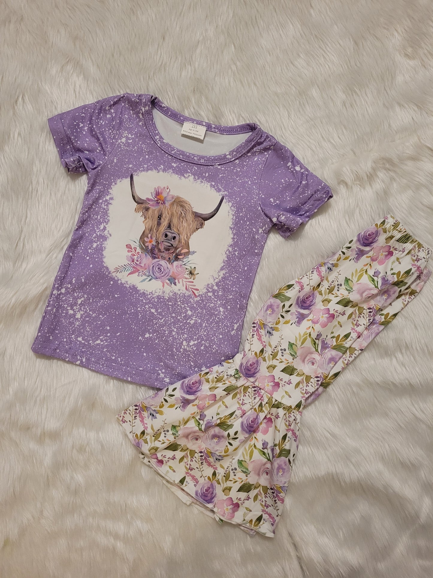 Higland cow purple outfit