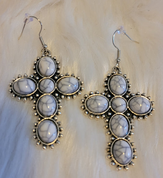 White marble earrings