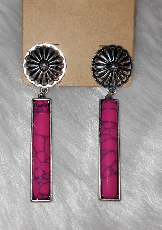 Pink bar earrings