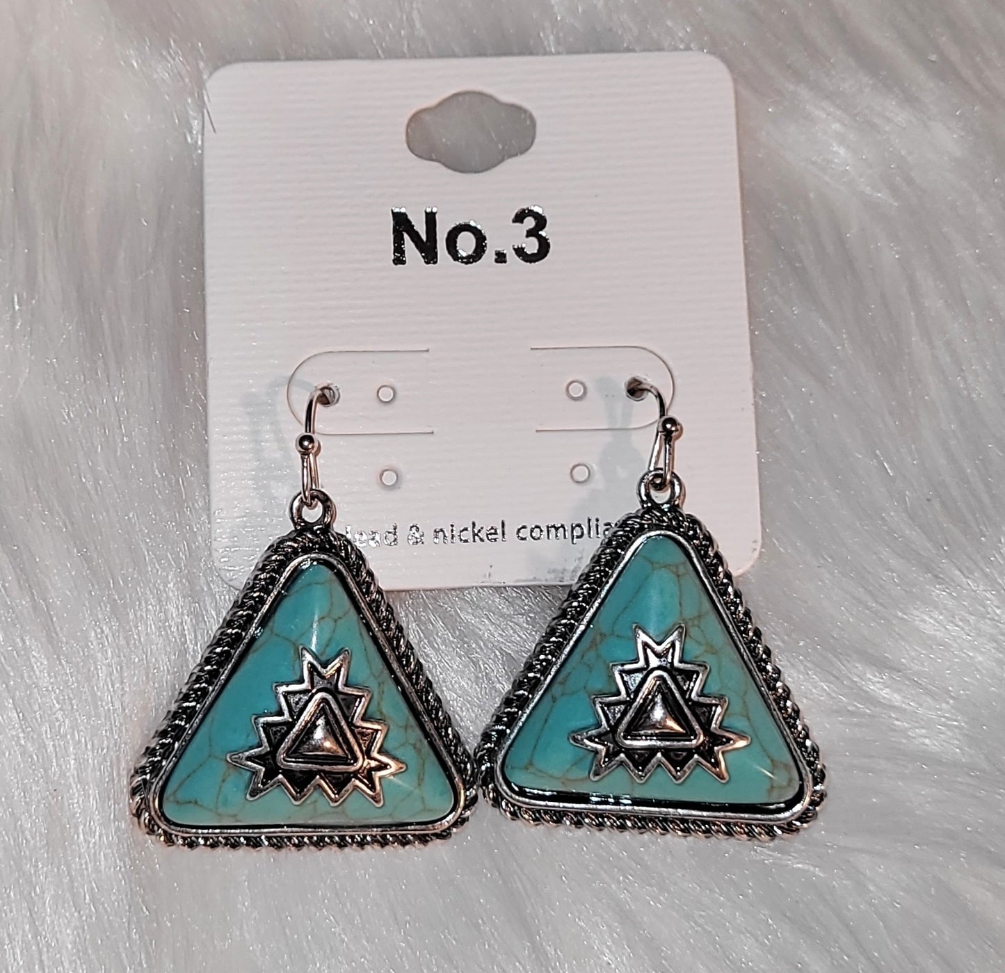 Turquoise triangle earrings