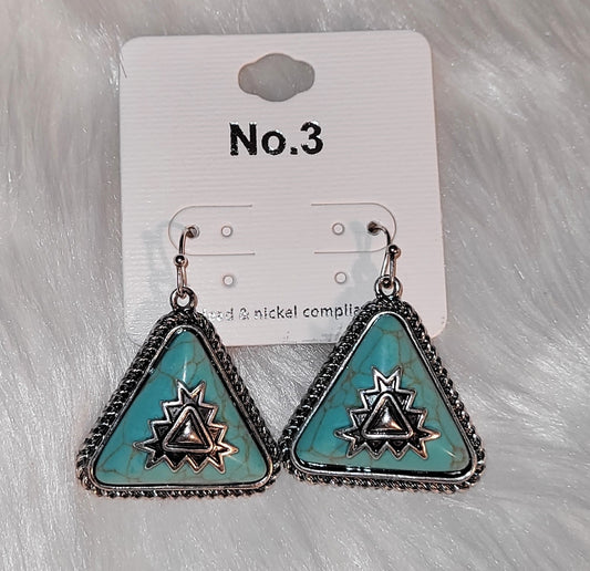 Turquoise triangle earrings