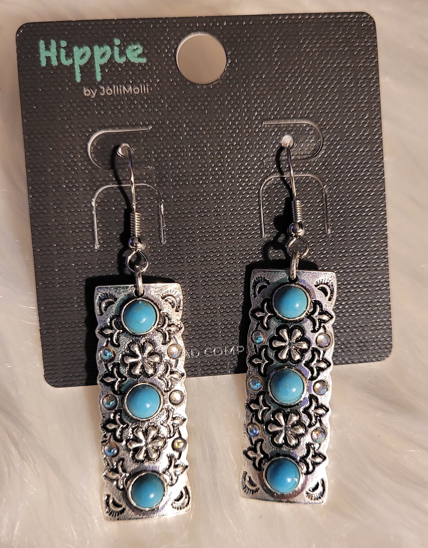 Flower turquoise earrings