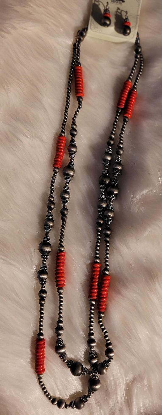 Red beaded necklace