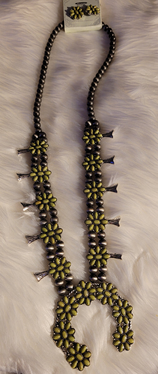 Lime green squash necklace