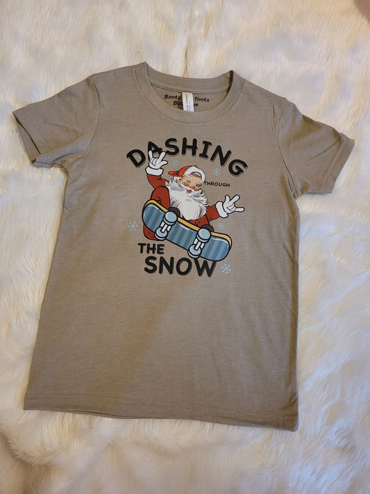 Dashing threw the snow shirt