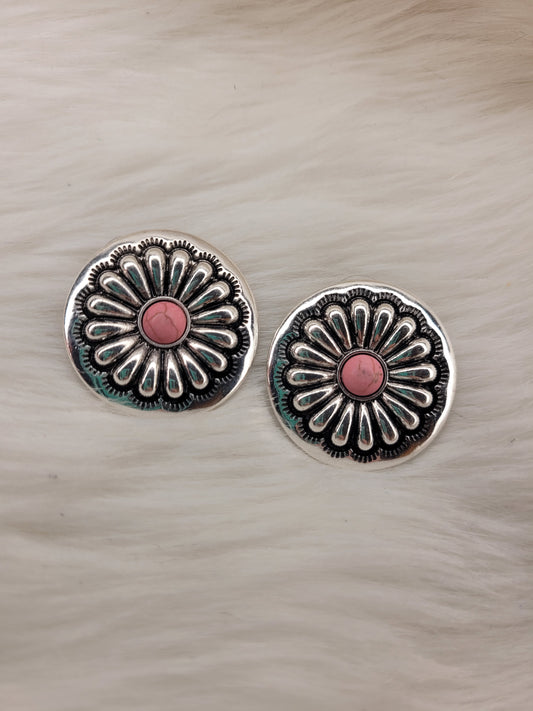 Pink stone earrings