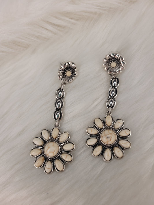 White flower earrings