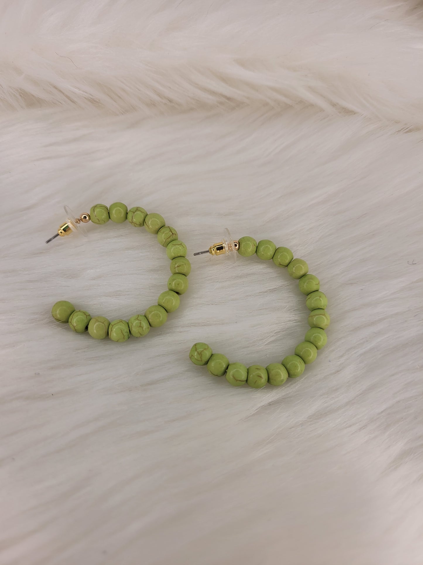 Lime green hoop earrings