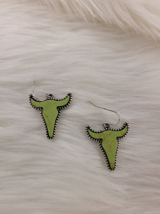 Avocado steer earrings