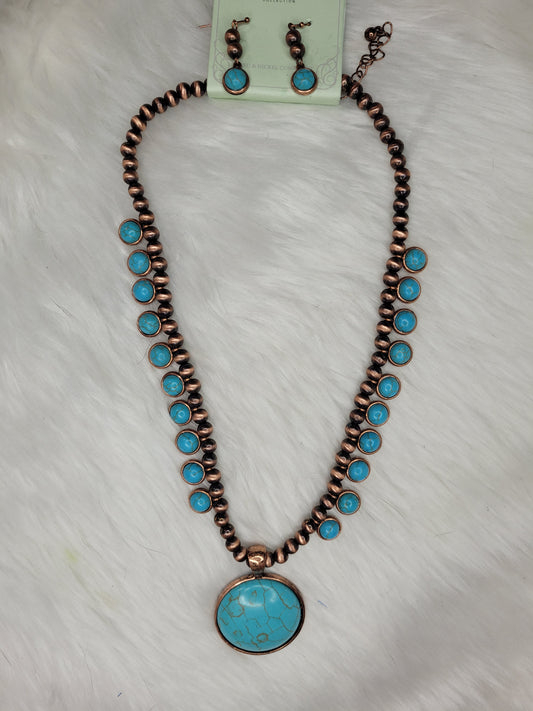 Turquoise circle necklace