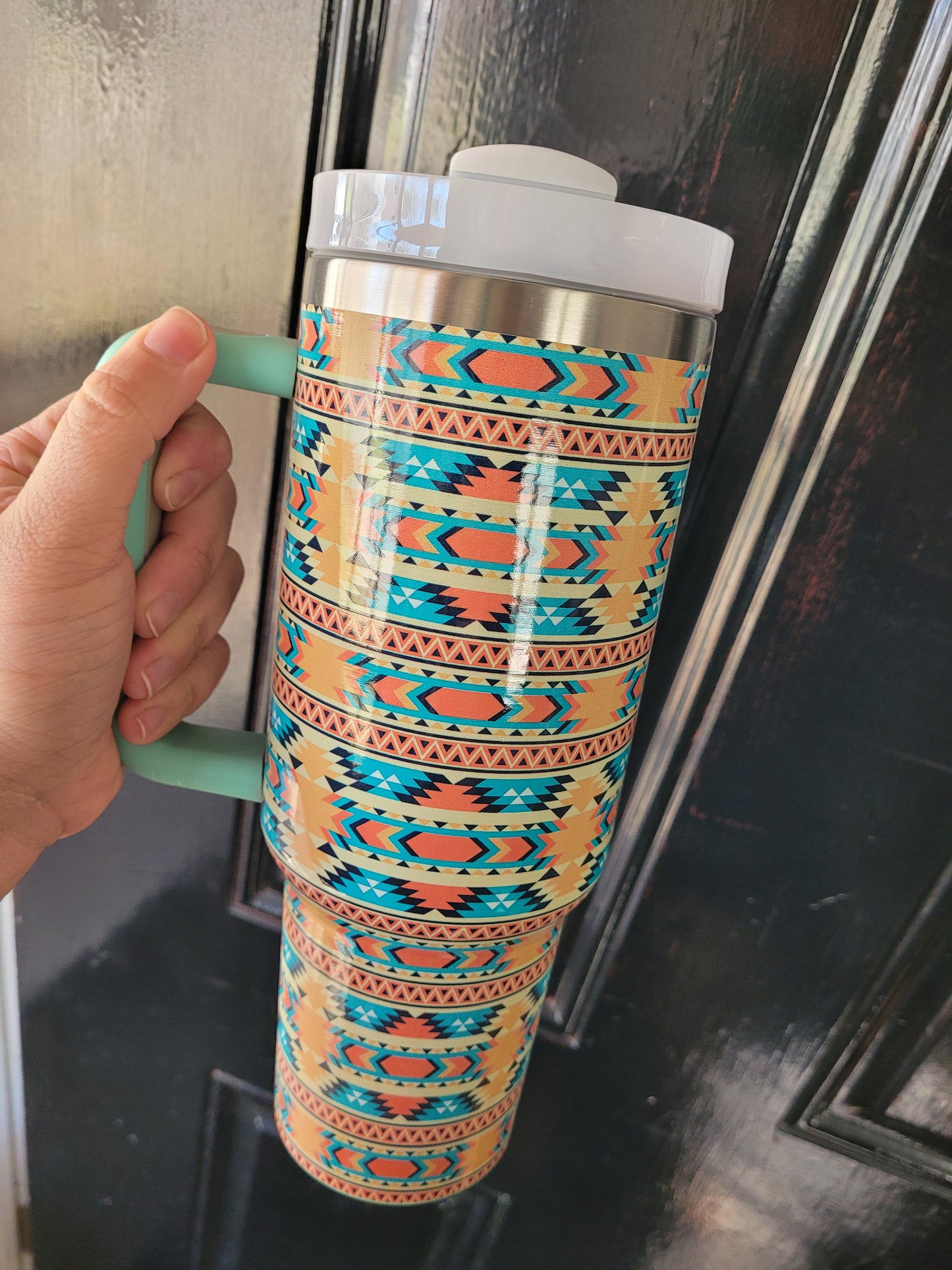 Yellow aztec cup 40oz