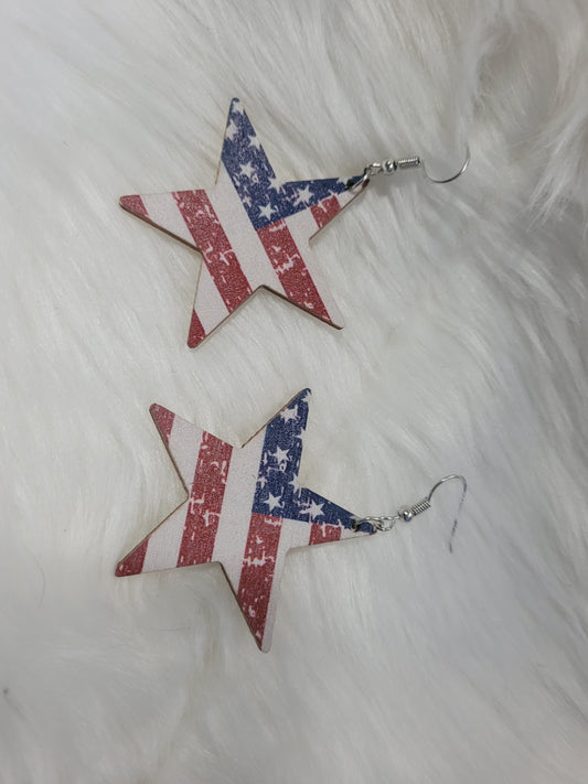 Star flag earrings