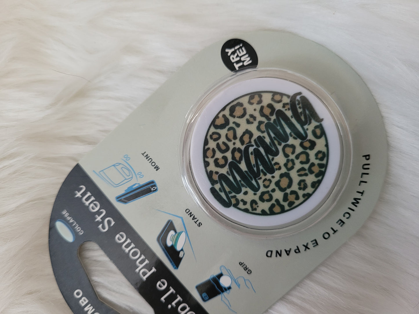 Cheetah mama pop socket