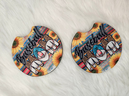 Baseball mom car coaster
